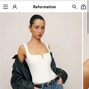 Reformation Ossie Knit Tank White - Size M